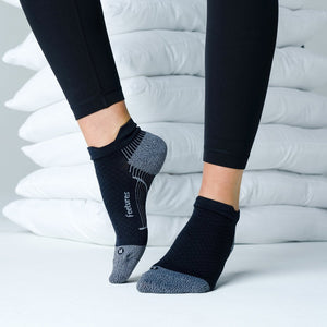 Plantar Fasciitis Relief Sock Ultra Light Cushion NS-Tab - Black