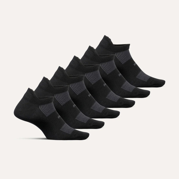 High Performance Light Cushion No Show Tab 6-Pack - Black
