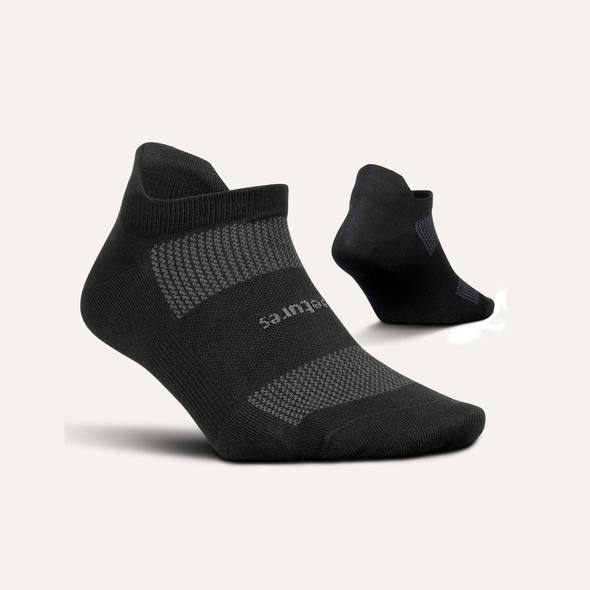 3 Pairs Feetures High Performance Cushioned No-Show Socks - Medium, Black (UPC: 840557112463)